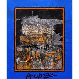 Anwar Maqsood, 24 x 30 Inch, Acrylic on Canvas , Calligraphy Painting, AC-AWM-081